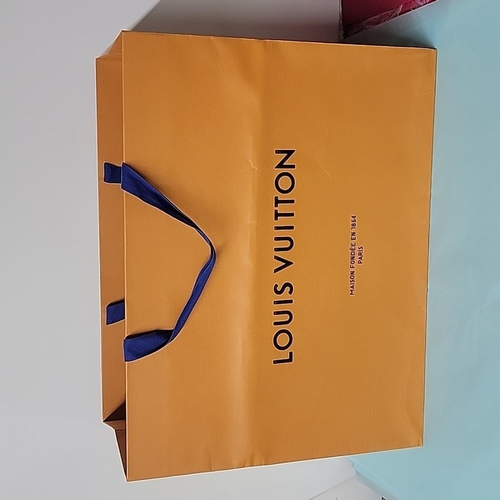 Louis Vuitton XL Orange Empty Paper Shopping Gift Tote